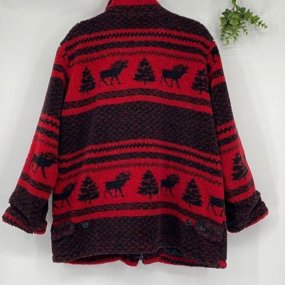 Lane Bryant Sherpa Fleece Zip Up Heavyweight Winter Teddy Jacket Red 14/16 - Picture 8 of 14